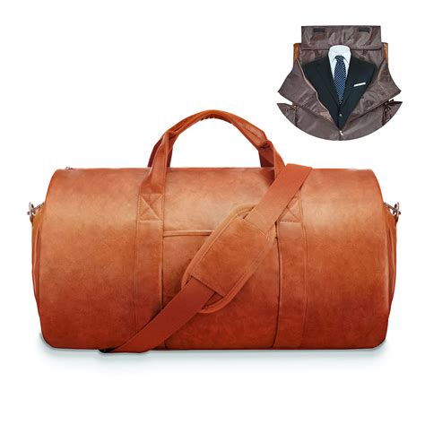 Buy Carry on Garment Duffle Bag Leather Suit Travel Bag, Convertible Mens Garment Bag Duffel Bag ...