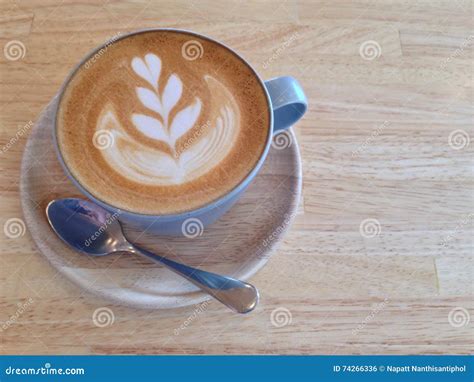 Coffee latte art stock photo. Image of saucer, serveware - 74266336