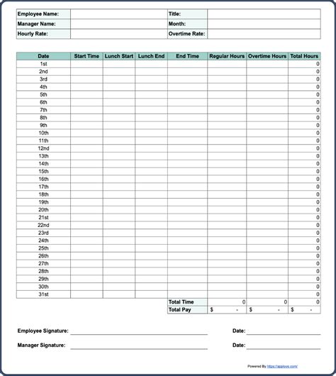 Free Printable Timesheet Templates Excel Word PDF - Fillable Form 2024