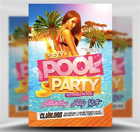 Sexy Pool Party Flyer Template - FlyerHeroes