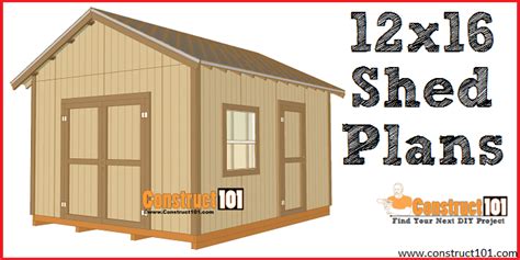 12x16 Shed Plans - Gable Design - PDF Download - Construct101