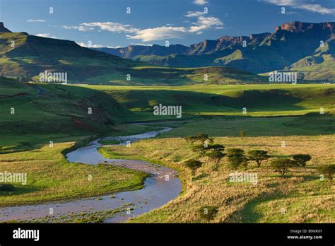 the Tugela Valley with the Drakensberg Mountains beyond, KwaZulu Natal ...