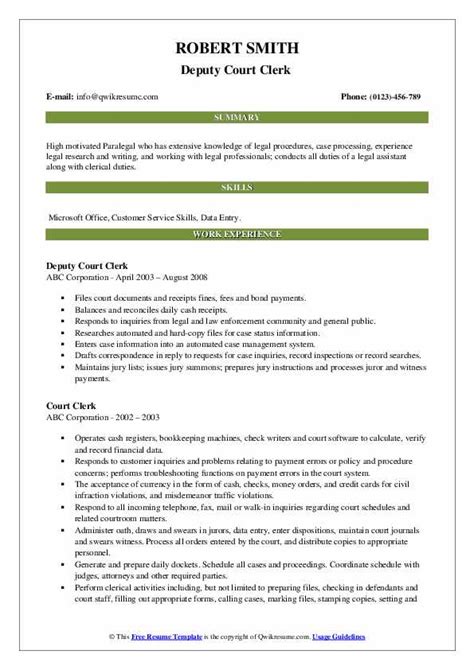 10+ Court Clerk Resume Samples & Templates for 2025