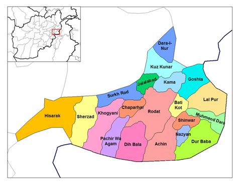 A map of the districts of Nangarhar province in eastern Afghanistan | The New Humanitarian