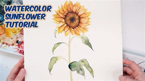 Watercolor Sunflower Tutorial - YouTube