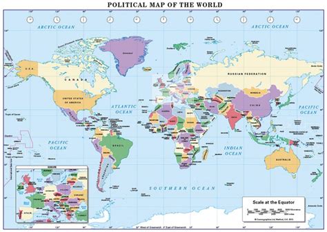 World Political map A3 and A4 size - Cosmographics Ltd