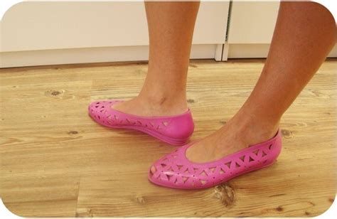 Vintage 80's Pink Jelly Flat shoes nylon plastic flats