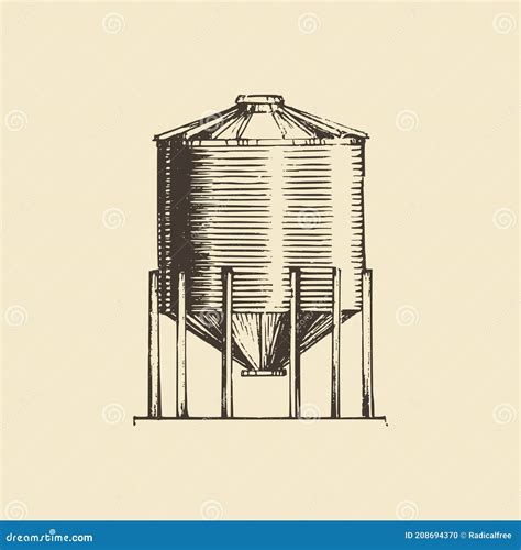 Farm Hopper, Drawn Illustration. Sketch in Vector. Stock Vector - Illustration of gear, organic ...