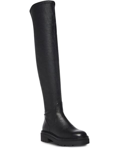 Steve Madden Industry Leather Chunky Thigh-high Boots in Black | Lyst