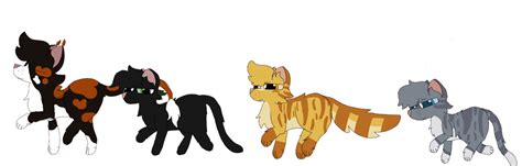 Sol, Hollyleaf, Lionblaze and Jayfeathr by LogicalTrashArts on DeviantArt