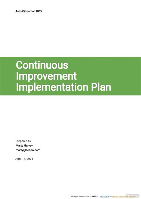 FREE Continuous Improvement Plan Template in Google Docs | Template.net