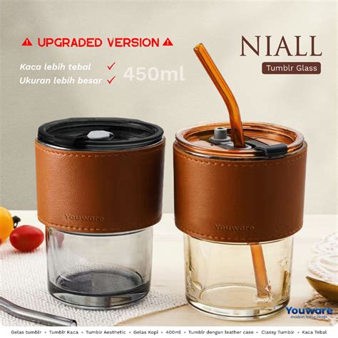 Jual Youware - Niall Glass Tumblr Aesthetic / Gelas Minum Kaca Simple Elegan Water Bottle Cup ...