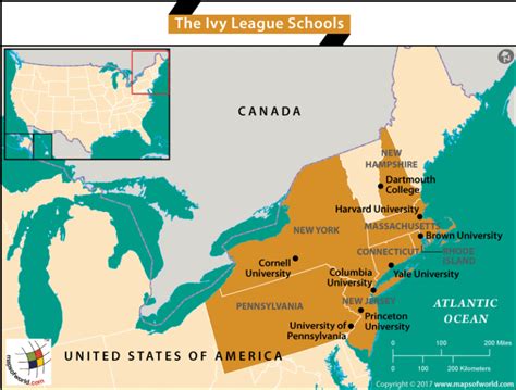 Ivy League Schools are located in North Eastern part of the US - Answers