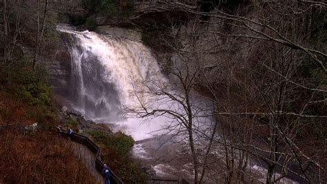 7-year-old boy amazed by waterfall's change after heavy rains in Transylvania County