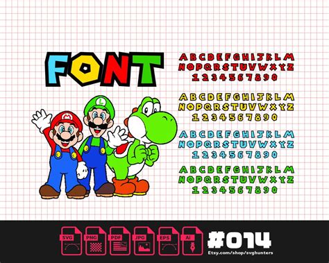 Super Mario Font SVG Bundle for Cricut and Sublimation Mario - Etsy