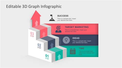 3 Steps Editable 3D Ladder Infographic