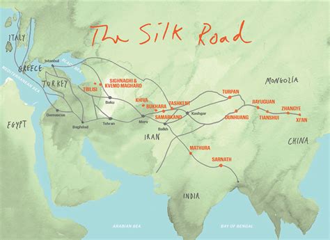 China Silk Road Map - Large World Map