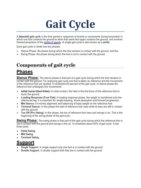 Gait Cycle | PDF