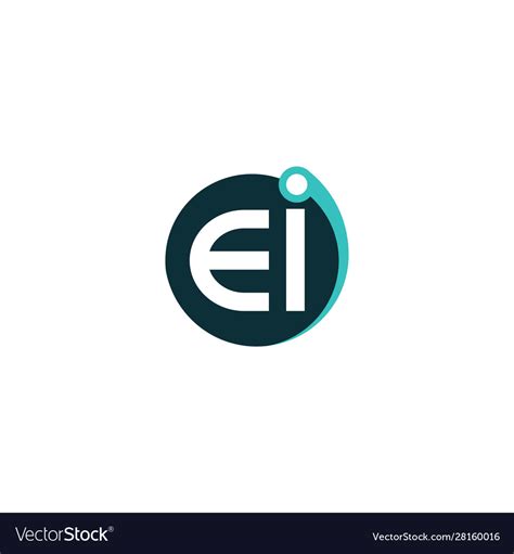 Initial letter ei or ie logo design template Vector Image