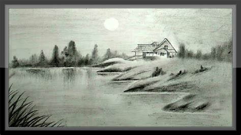 Simple Landscape Pencil Drawing