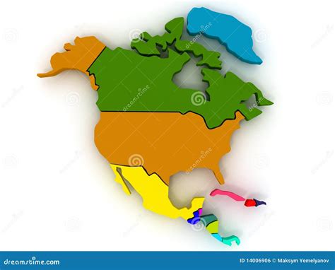 Map Of Northern America Royalty Free Stock Image - Image: 14006906