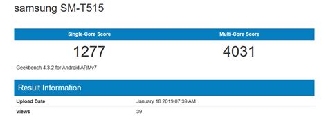 Upcoming Samsung SM-T515 Tablet Spotted on Geekbench - Reveals Specs