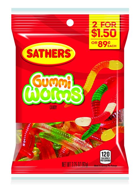 Sathers Gummy Worms Candy, 3.25 Ounce Bag - Walmart.com