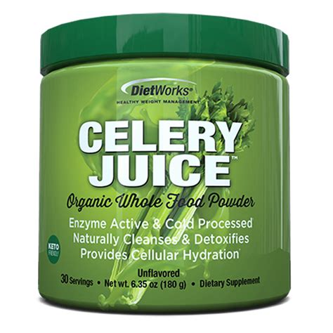 DietWorks Celery Juice Dietary Supplement, Powder Drink Mix, Natural, Cleanse and Detoxify ...