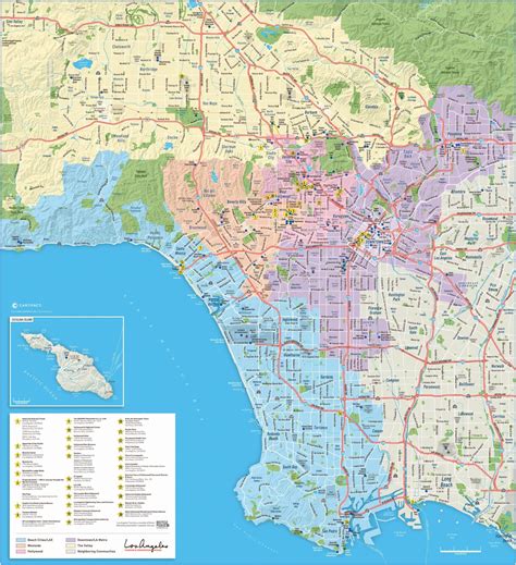 Map of greater Los Angeles area - Greater LA area map (California - USA)