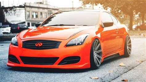 Orange Infiniti G37 coupe on the road wallpaper - Car wallpapers - #53187