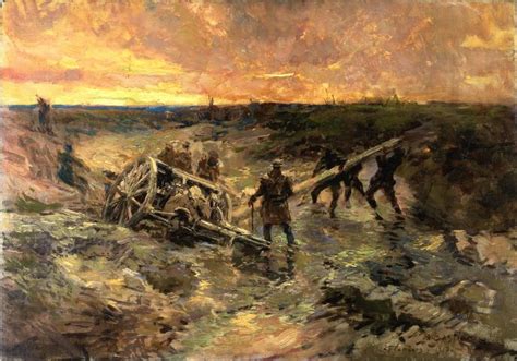 "Canadian Gunners in the Mud, Passchendaele," by WWI combat artist Lieutenant Alfred Theodore ...