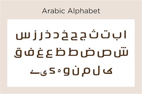 Premium Vector | Arabic Alphabet Calligraphy Fonts Style