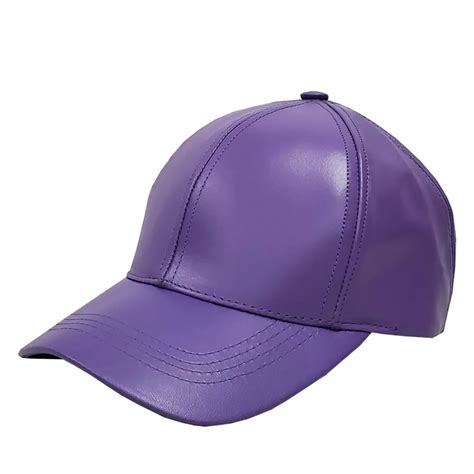 Purple Leather Baseball Cap - Winner Caps MFG. Company