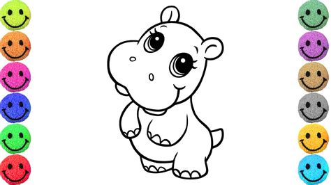 Hippo Drawing For Kids at PaintingValley.com | Explore collection of ...