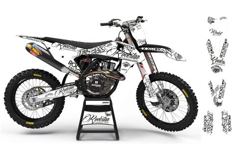 Custom dirt bike Graphics "ROCKSTAR Signature" white