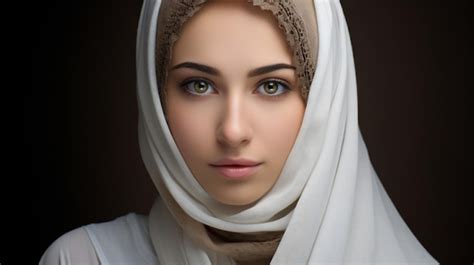 Premium Photo | Young Muslim girl in white hijab AR