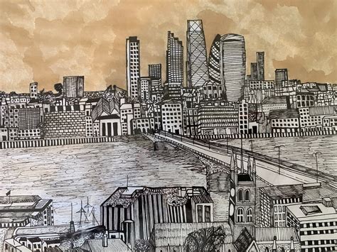 London Cityscape Drawing | Etsy