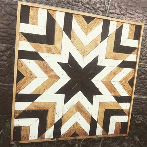 Wooden Barn Quilt Barn Quilt Black and White Painted Wood - Etsy