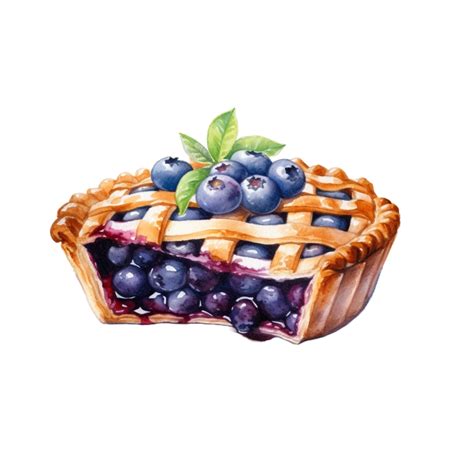 blueberry pie watercolor illustration 27291733 PNG