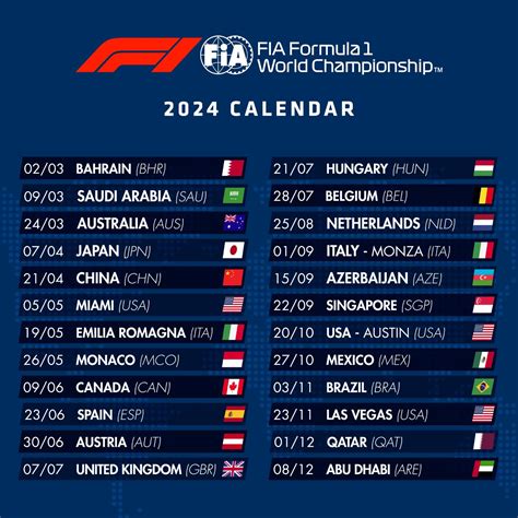 Calendario E Orari F1 2024 - Flori Jillane