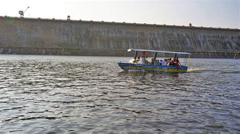 Mysore,Karnataka,India-February 12 2022: Tourists Enjoying Boat Trip Around Fountain in KRS Dam ...