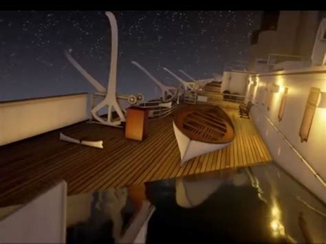 an animated image of a boat deck at night with stars in the sky above it