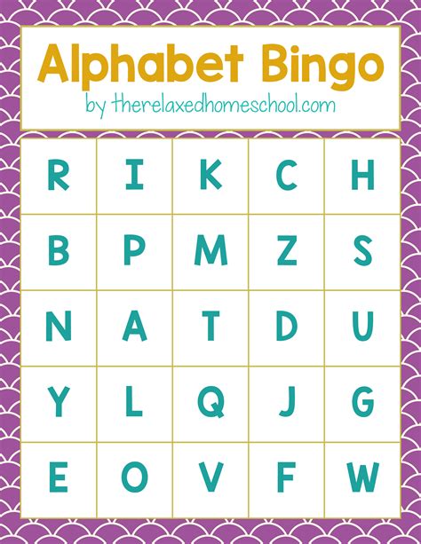 Free Printable! Alphabet Letters Bingo Game - Download here!