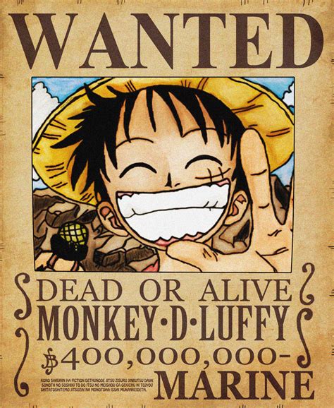 Monkey D Luffy Wanted Poster Drawing Wild - IMAGESEE