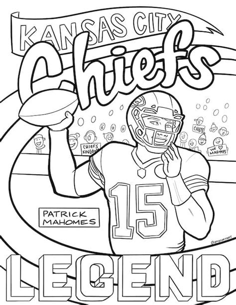 Kansas City Chiefs Mahomes coloring page - Download, Print or Color Online for Free