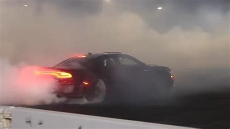 Dodge Charger Hellcat Burnout Goes Horribly Wrong