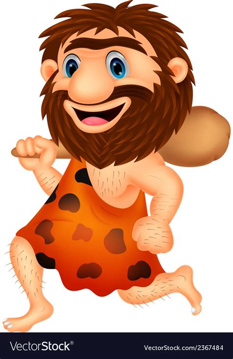 Funny caveman cartoon Royalty Free Vector Image