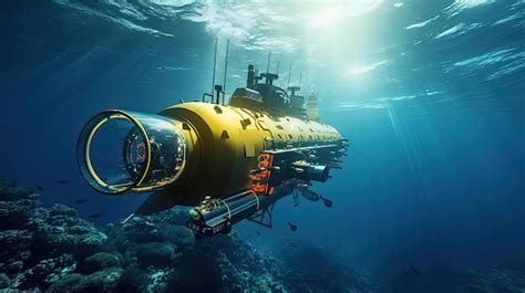 Premium AI Image | AIguided exploration submarines delving into ocean depths