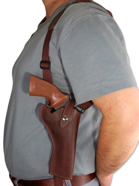 Leather Vertical Shoulder Holster for 6" Revolvers - Barsony Holsters