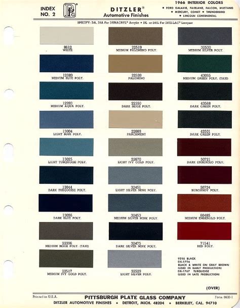 1966 Mustang Color Information